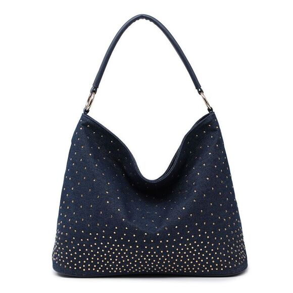 Denim Bling Hobo bag - Picture 1 of 5